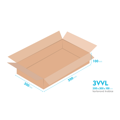 Kartnov katua 3VVL - 500 x 300  x  100 mm - vntorn 495 x 295 x 90 mm